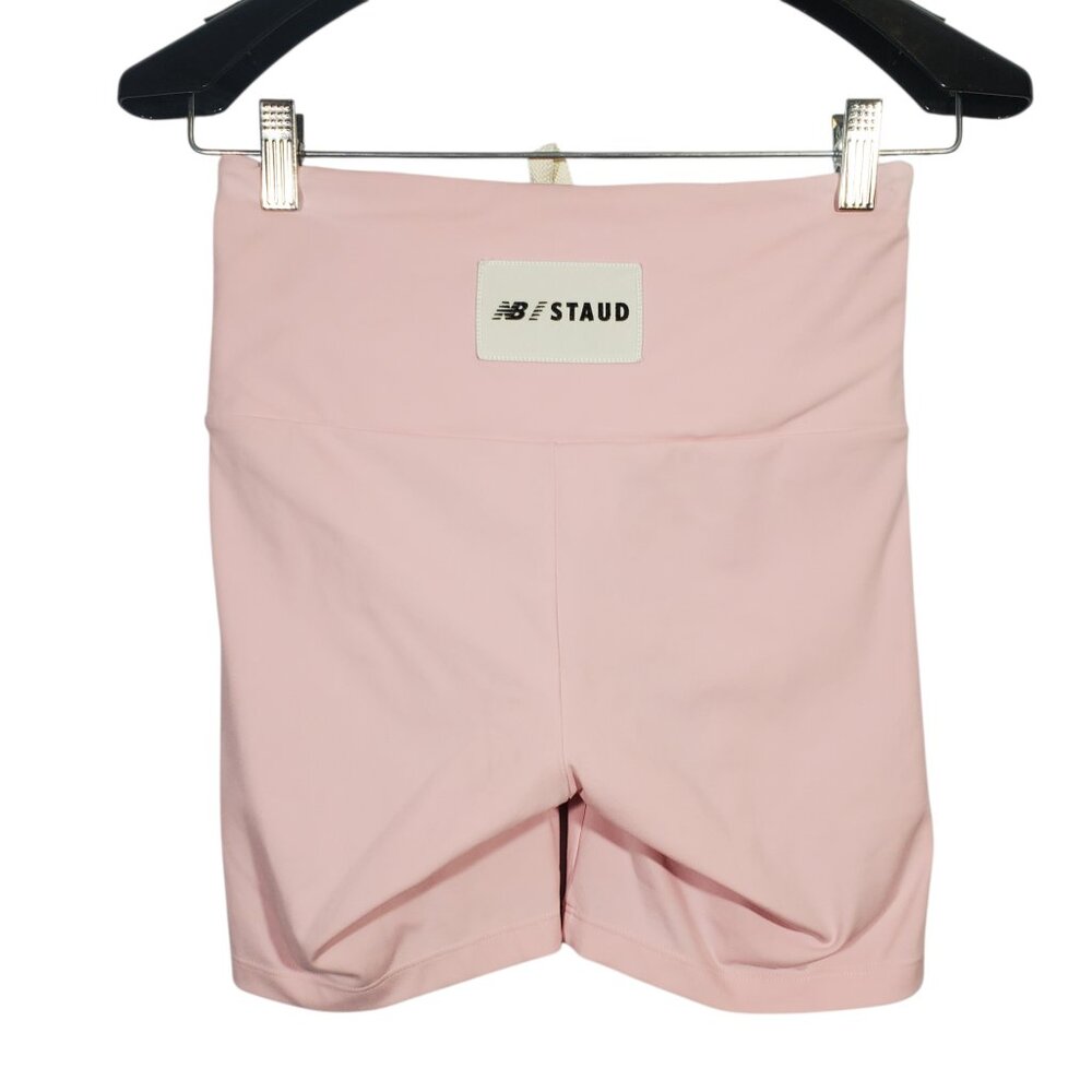 New Balance X Staud Biker Shorts Women's S Pastel Pink Lace-Up Gym Yoga Athletic - Picture 6 of 13